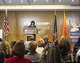 Lt. Gov. Kathy Hochul gives 'Enough is Enough' presentation at SU