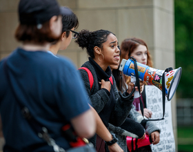 Gallery: SU community members protest Kavanaugh on Quad