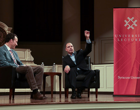 Marcus Solis, a broadcast journalist, discusses state of news industry during lecture