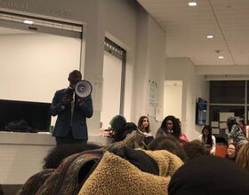 #NotAgainSU protesters hosted open-mic night