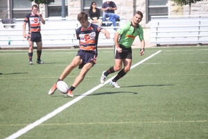 Sam Low has used his soccer-playing background to contribute to Syracuse rugby's kicking game.