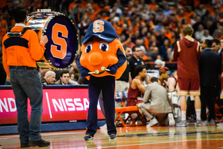 Otto entertains fans on the court.