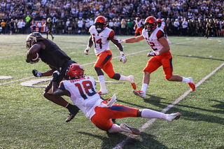 Scoop Bradshaw and the SU secondary played stout in the first half, allowing seven points. In the third quarter, things flipped and SU allowed 21 unanswered points. 