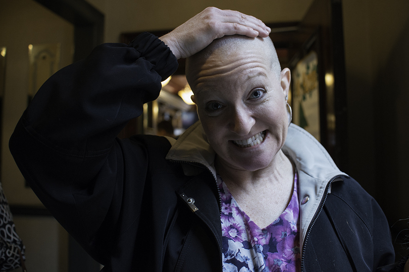 Shear courage: SU library technician shaves head with group of 600 in support of cancer patients, St. Baldrick&#8217;s Foundation