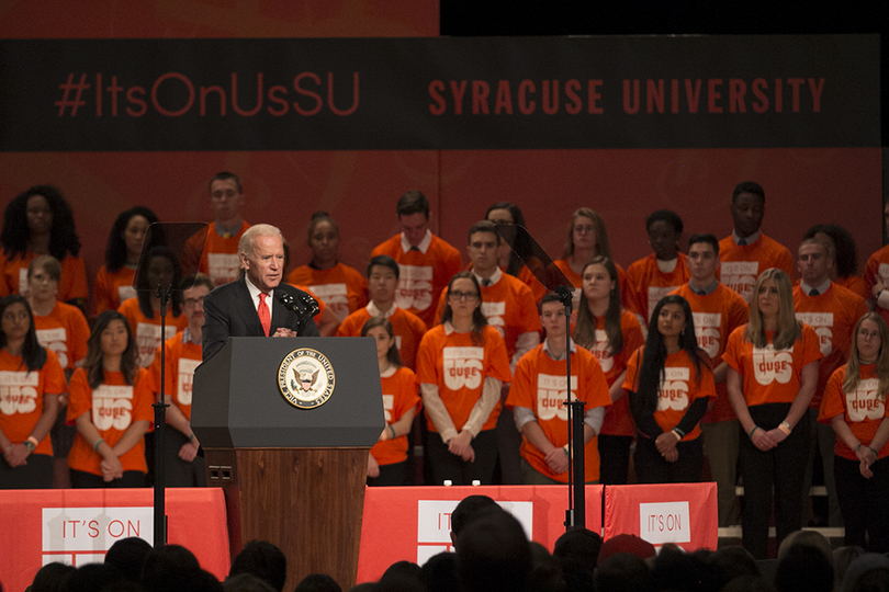 Joe Biden speaks at Syracuse University about sexual assault prevention