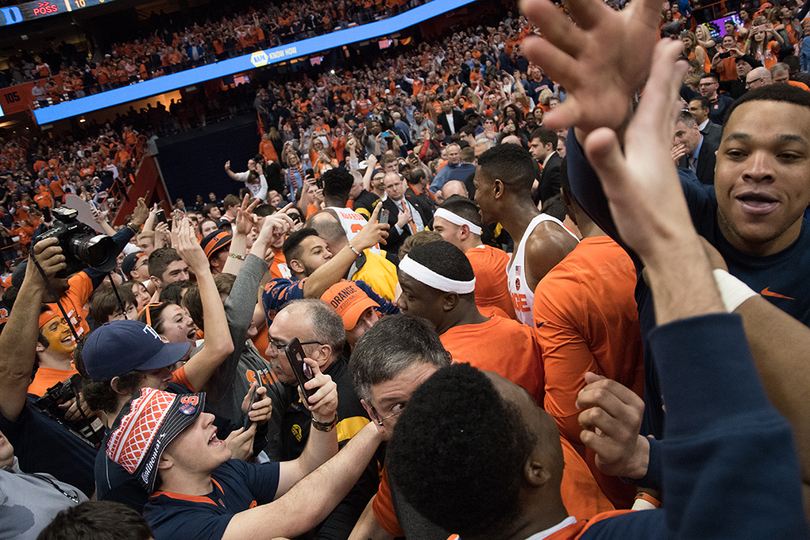 Carrier Dome security handling the frenzy of three court storms in one month