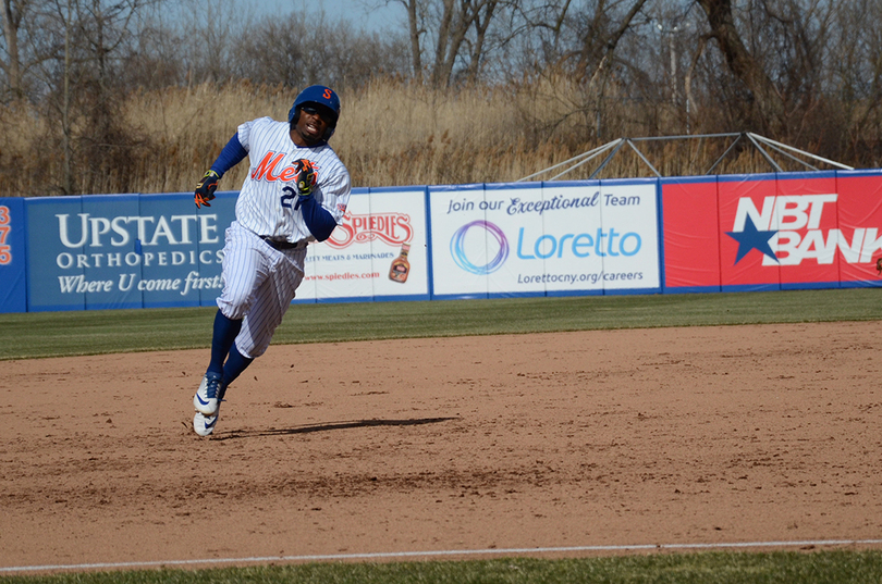 Rajai Davis still ‘specializes’ in speed, even as the Syracuse Mets’ oldest player at 38