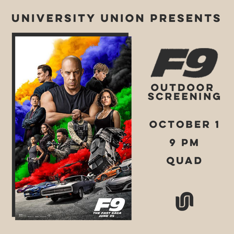 UU to host outdoor screening of ‘F9’ Friday night on the Quad