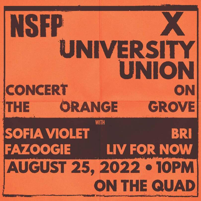 UU to host The Concert on the Orange Grove, featuring 4 SU bands and musicians