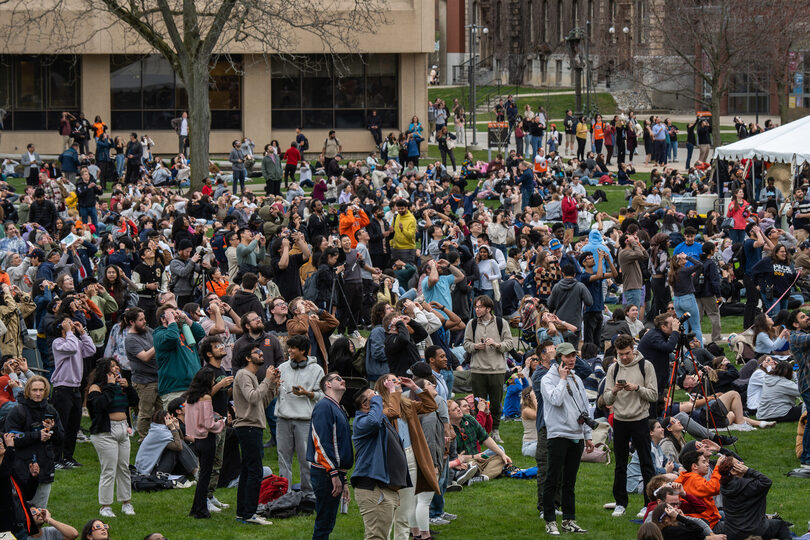 Despite cloudy weather, the 2024 solar eclipse was an ‘eruption’ of Syracuse spirit