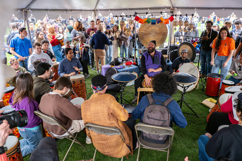 DrumQuest took its healing drums around the world, then to SU