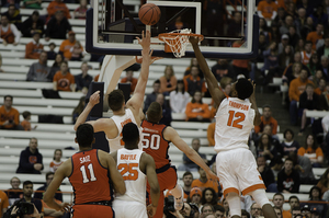 Taurean Thompson (12) scored 18 points and pulled down eight rebounds in the defeat. 